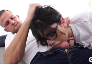 Guy's asshole gets licked before he fucks her b-hole