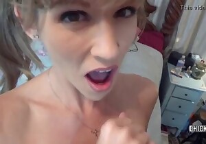 Blond-haired bitch is ready to swallow up his entire length