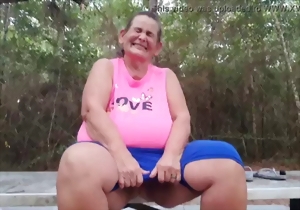 Sexy as fuck mature shows off her gigantic natural boobies